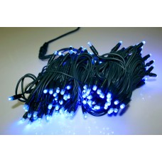 Светодиодная гирлянда LED-PLR-100-10M-240V-B/BG синяя, темно-зеленый провод, 10м