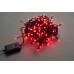 Светодиодная гирлянда LED-BW-200-10M-240V-R красная, черный провод, 10м