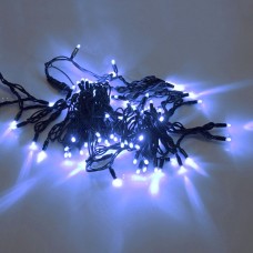 Светодиодная гирлянда LED-PLR-100-10M-24V-B/BL-W/O, синяя, черный провод, соединяемая (без силового шнура) 24V, 10м