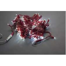 Светодиодная гирлянда LED-PLR-200-20M-240V-W/RED Wire-S белый, красный провод, 20м