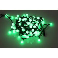 Светодиодная гирлянда шарики LED-PLR-100-15M-25MM-240V-G/BL-W/O зеленый цвет, черный каучуковый провод, 15М (без силового шнура) (без силового шнура)
