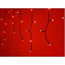 Светодиодная бахрома LED-RPLR-160-4.8M-240V-R/BL красная, черный провод, 4,8*0,6 м