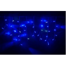 Светодиодная бахрома LED-RPLR-160-4.8M-240V-B/WH-F(CW) W/O синяя, белый FLASH, белый провод, 4,8*0,6 м
