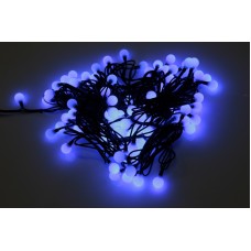 Светодиодная гирлянда шарики LED-PLR-100-15M-240V-B/BL синий цвет, черный каучуковый провод, 15М