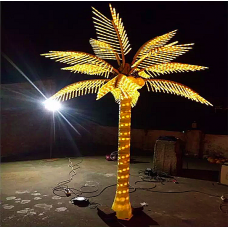 Светодиодная Пальма кокосовая, жёлтая 2,0*2,0 м